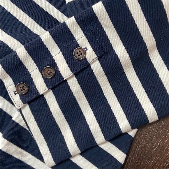 J. Crew Blue and White Sheath Dress Square Neck - Picture 8 of 9